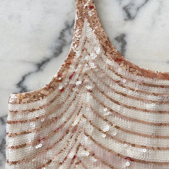 BCBG MaxAzria Pearl and Rose Gold Sequin Tank - Picture 10 of 13